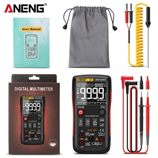 ANENG Q1 Digital Multimeter 9999 Analog Tester True RMS Professionelles Multimetro DIY Transistor Kondensator NCV Tester LCR Meter