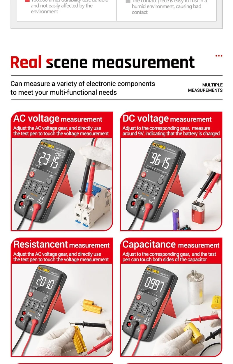 ANENG Q1 Digital Multimeter 9999 Analog Tester True RMS Professionelles Multimetro DIY Transistor Kondensator NCV Tester LCR Meter