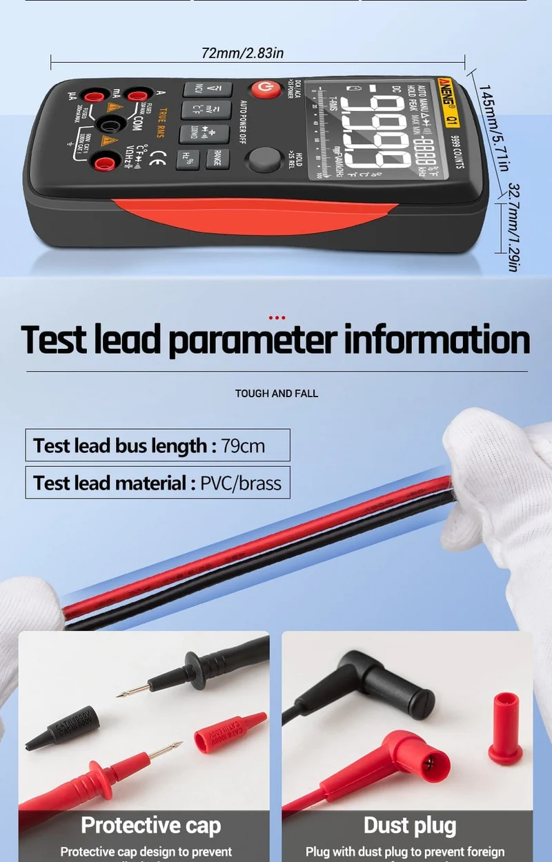 ANENG Q1 Digital Multimeter 9999 Analog Tester True RMS Professionelles Multimetro DIY Transistor Kondensator NCV Tester LCR Meter