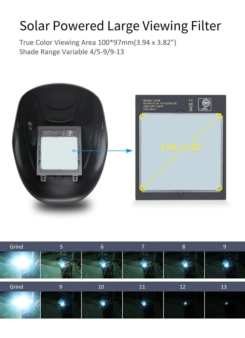 Professioneller Schweißschutzhelm, automatisch verdunkelnde Lötmaske, True-Color-Schweißerkappe, 4 Lichtbogensensoren für WIG, MIG, MMA