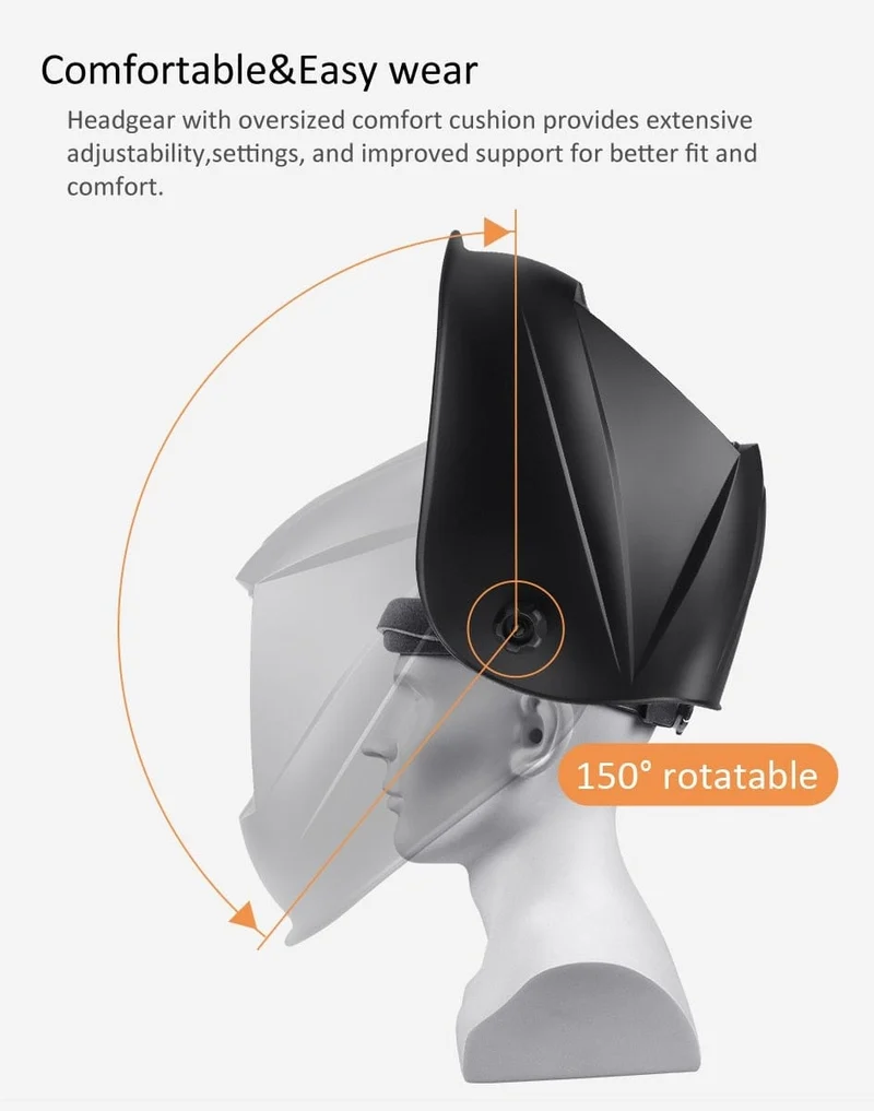 Professioneller Schweißschutzhelm, automatisch verdunkelnde Lötmaske, True-Color-Schweißerkappe, 4 Lichtbogensensoren für WIG, MIG, MMA