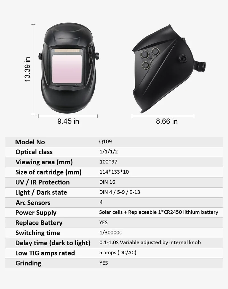 Professioneller Schweißschutzhelm, automatisch verdunkelnde Lötmaske, True-Color-Schweißerkappe, 4 Lichtbogensensoren für WIG, MIG, MMA
