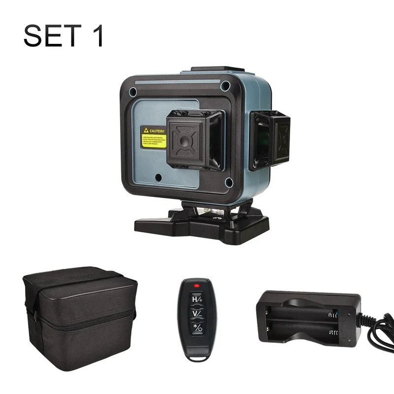 GOXAWEE 360 Laser-Nivelliergerät, 16/12 Linien, 3D/4D, selbstnivellierender Nivellierlaser, kreuzförmig, horizontal, vertikal, grüner Strahl für Bauwerkzeuge