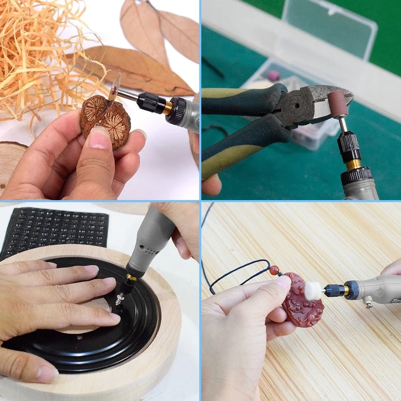 NEWACALOX Mini-Schleifmaschine mit variabler Geschwindigkeit und USB-Aufladung, Rotationswerkzeug-Set, Schleifset mit 126-teiligem Gravurzubehör-Set