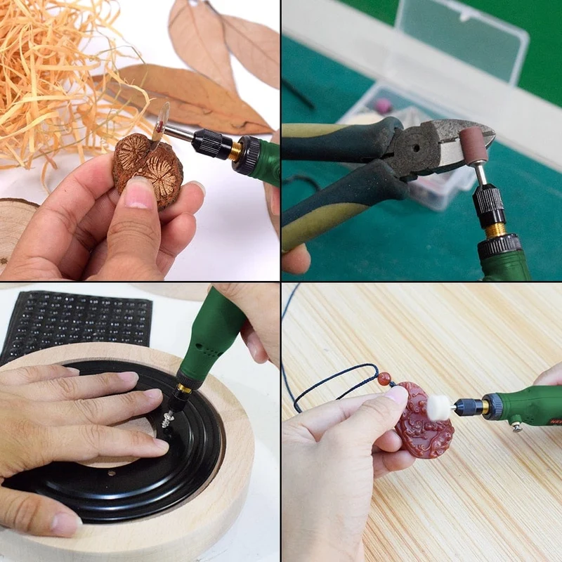 NEWACALOX Mini-Schleifmaschine mit variabler Geschwindigkeit und USB-Aufladung, Rotationswerkzeug-Set, Schleifset mit 126-teiligem Gravurzubehör-Set