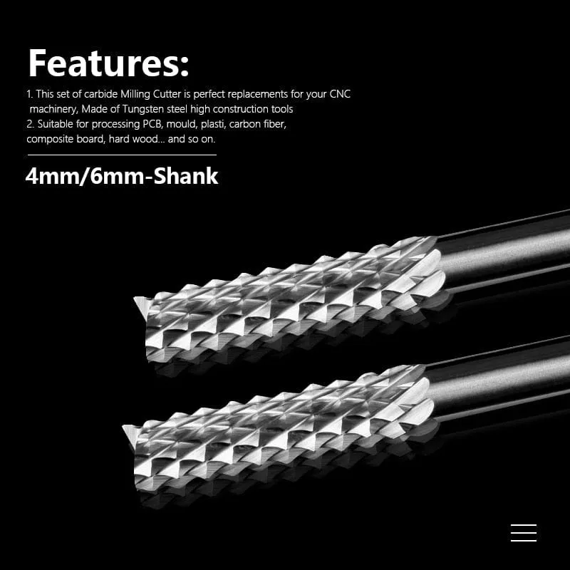 XCAN Fräser 3.175/4/6 mm Schaft Maisschaftfräser CNC-Fräser PCB Maschinenfräswerkzeug