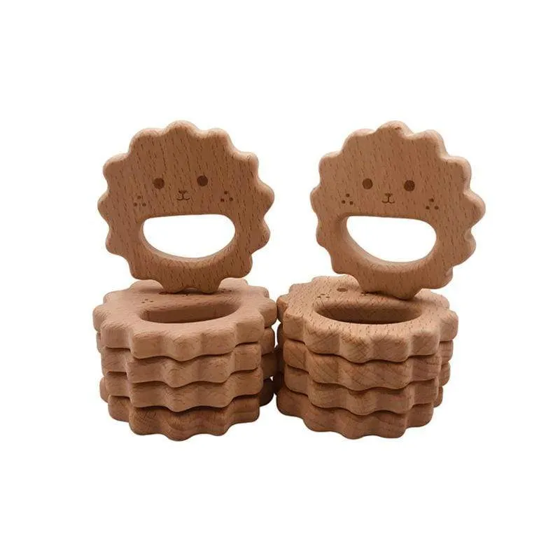 Heißer Baby Beißring Holz Tier Schnuller Anhänger Blätter Buche Eichhörnchen Nagetier Baby Gym Zubehör Zahn Anhänger Pflege Spielzeug Geschenk