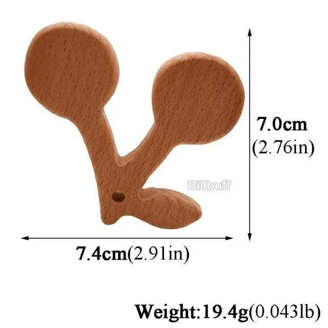 Heißer Baby Beißring Holz Tier Schnuller Anhänger Blätter Buche Eichhörnchen Nagetier Baby Gym Zubehör Zahn Anhänger Pflege Spielzeug Geschenk
