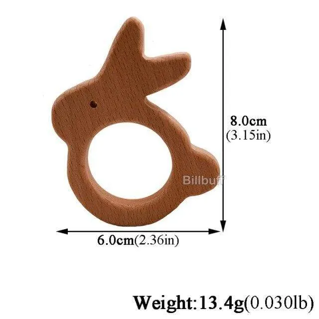 Heißer Baby Beißring Holz Tier Schnuller Anhänger Blätter Buche Eichhörnchen Nagetier Baby Gym Zubehör Zahn Anhänger Pflege Spielzeug Geschenk