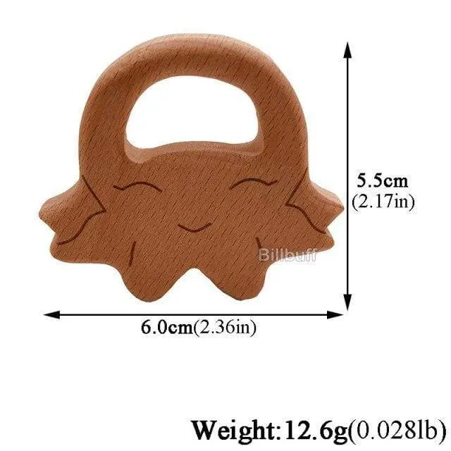 Heißer Baby Beißring Holz Tier Schnuller Anhänger Blätter Buche Eichhörnchen Nagetier Baby Gym Zubehör Zahn Anhänger Pflege Spielzeug Geschenk