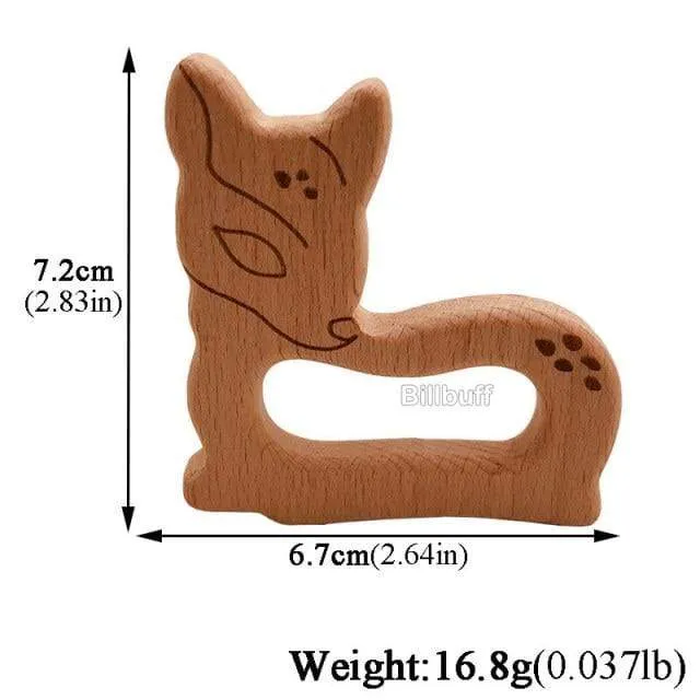 Heißer Baby Beißring Holz Tier Schnuller Anhänger Blätter Buche Eichhörnchen Nagetier Baby Gym Zubehör Zahn Anhänger Pflege Spielzeug Geschenk
