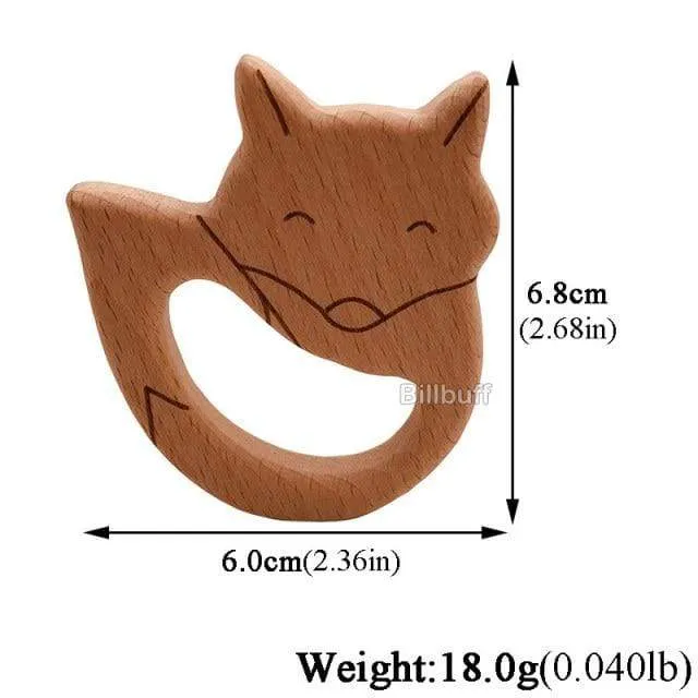 Heißer Baby Beißring Holz Tier Schnuller Anhänger Blätter Buche Eichhörnchen Nagetier Baby Gym Zubehör Zahn Anhänger Pflege Spielzeug Geschenk
