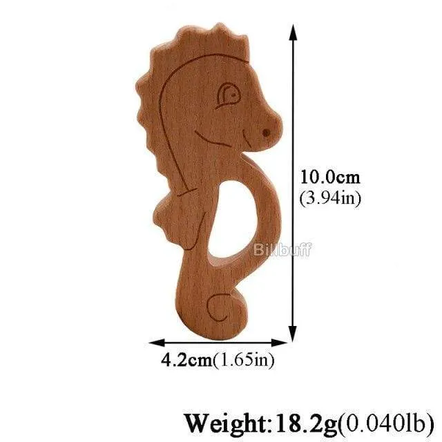 Heißer Baby Beißring Holz Tier Schnuller Anhänger Blätter Buche Eichhörnchen Nagetier Baby Gym Zubehör Zahn Anhänger Pflege Spielzeug Geschenk