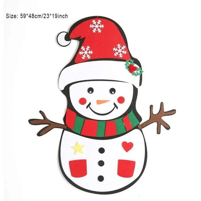 Baby Montessori Spielzeug 32 Stück DIY Filz Weihnachtsbaum Kleinkinder Beschäftigt Brett Weihnachtsbaum Geschenk für Junge Mädchen Tür Wand Ornament Dekorationen