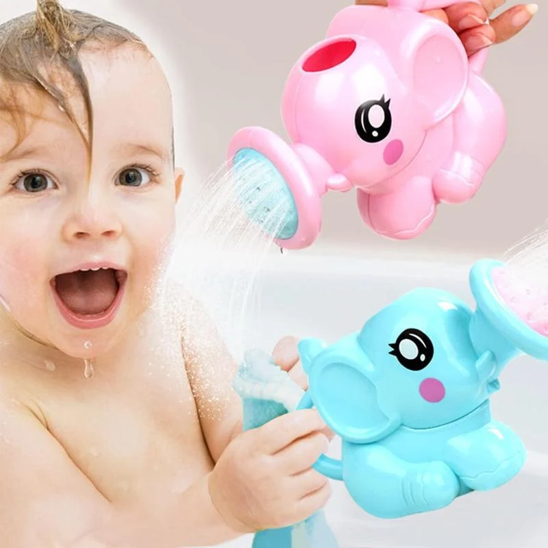 Baby Badespielzeug Schöne Kunststoff Elefantenform Wasserspray für Baby Dusche Schwimmen Spielzeug Kinder Geschenk Aufbewahrung Netzbeutel Baby Kinder Spielzeug