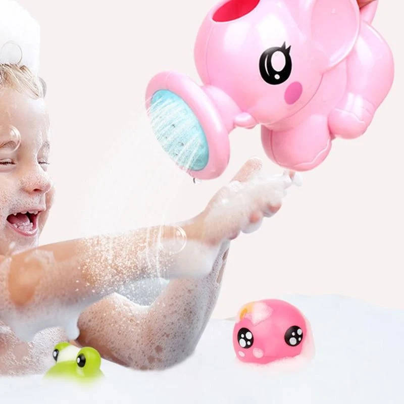 Baby Badespielzeug Schöne Kunststoff Elefantenform Wasserspray für Baby Dusche Schwimmen Spielzeug Kinder Geschenk Aufbewahrung Netzbeutel Baby Kinder Spielzeug