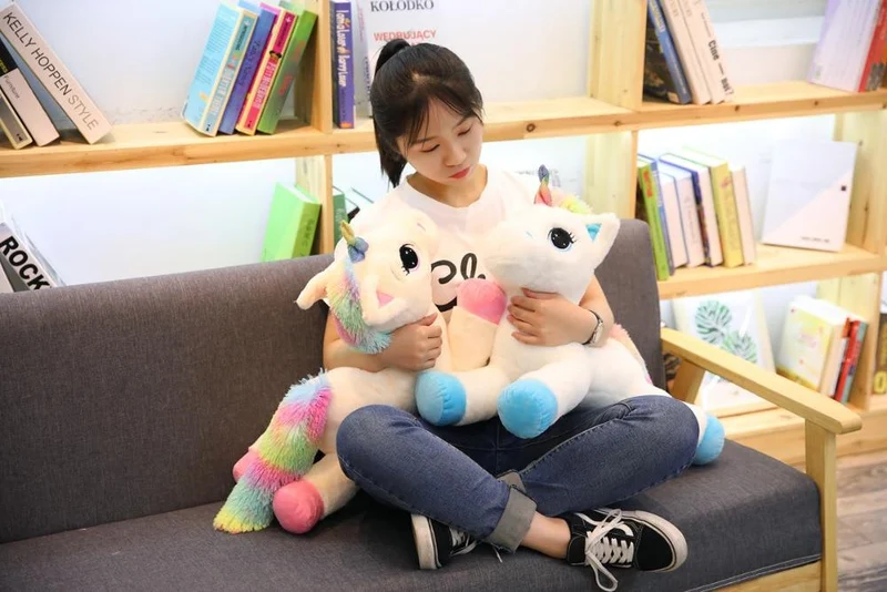 40 cm 60 cm 80 cm Regenbogen Einhorn Plüsch Spielzeug Kawaii Kinder Spielzeug Gefüllte Cartoon Tier Baby Puppe Kinder Weihnachten geburtstag Geschenk