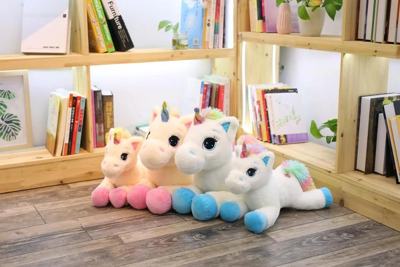 40 cm 60 cm 80 cm Regenbogen Einhorn Plüsch Spielzeug Kawaii Kinder Spielzeug Gefüllte Cartoon Tier Baby Puppe Kinder Weihnachten geburtstag Geschenk