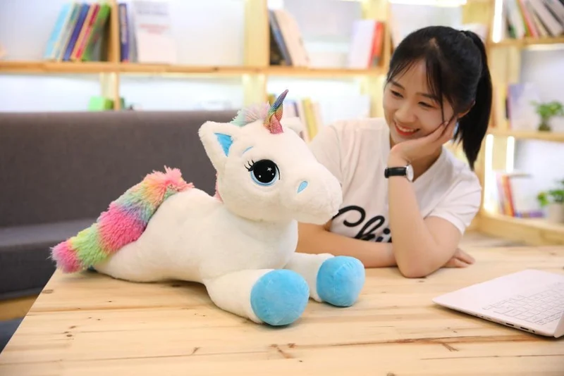40 cm 60 cm 80 cm Regenbogen Einhorn Plüsch Spielzeug Kawaii Kinder Spielzeug Gefüllte Cartoon Tier Baby Puppe Kinder Weihnachten geburtstag Geschenk
