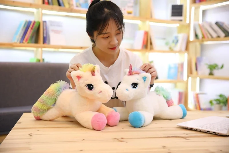 40 cm 60 cm 80 cm Regenbogen Einhorn Plüsch Spielzeug Kawaii Kinder Spielzeug Gefüllte Cartoon Tier Baby Puppe Kinder Weihnachten geburtstag Geschenk