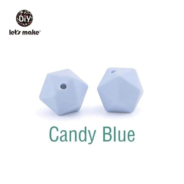 Lassen sie Machen 10pc 14mm Silikon Perlen Hexagon Bpa Frei Silikon Beißring Diy Zahnen Spielzeug Baby Kautable Zubehör baby Beißring
