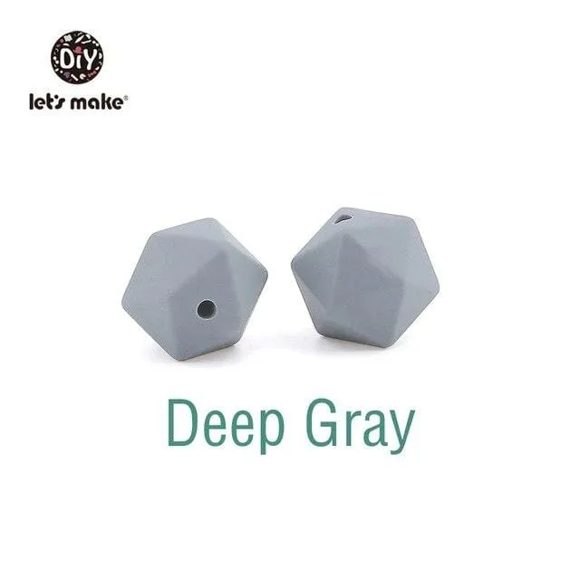 Lassen sie Machen 10pc 14mm Silikon Perlen Hexagon Bpa Frei Silikon Beißring Diy Zahnen Spielzeug Baby Kautable Zubehör baby Beißring