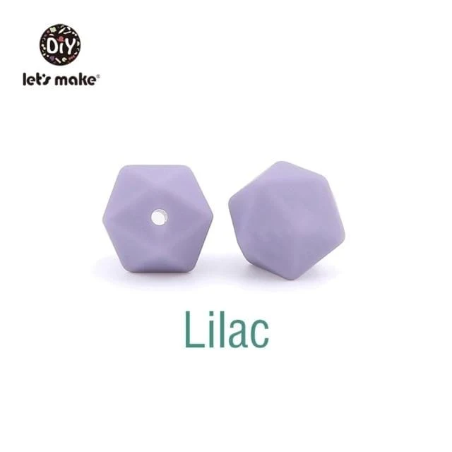 Lassen sie Machen 10pc 14mm Silikon Perlen Hexagon Bpa Frei Silikon Beißring Diy Zahnen Spielzeug Baby Kautable Zubehör baby Beißring