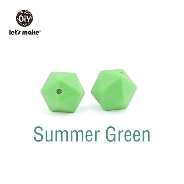 Lassen sie Machen 10pc 14mm Silikon Perlen Hexagon Bpa Frei Silikon Beißring Diy Zahnen Spielzeug Baby Kautable Zubehör baby Beißring