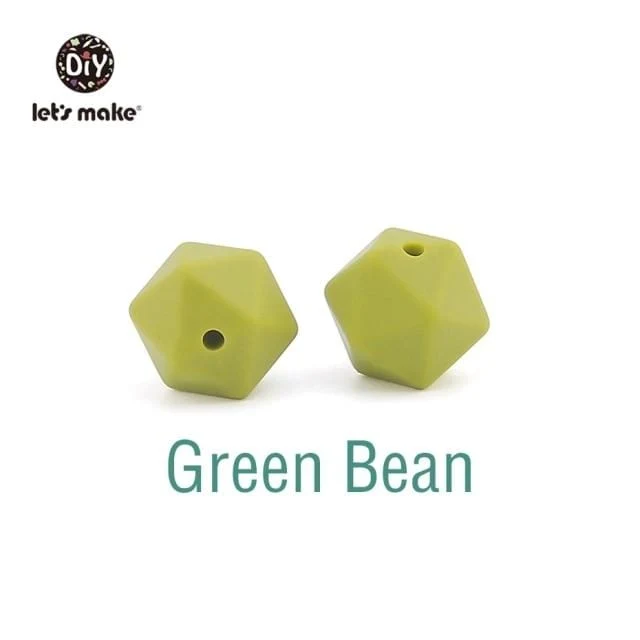Lassen sie Machen 10pc 14mm Silikon Perlen Hexagon Bpa Frei Silikon Beißring Diy Zahnen Spielzeug Baby Kautable Zubehör baby Beißring