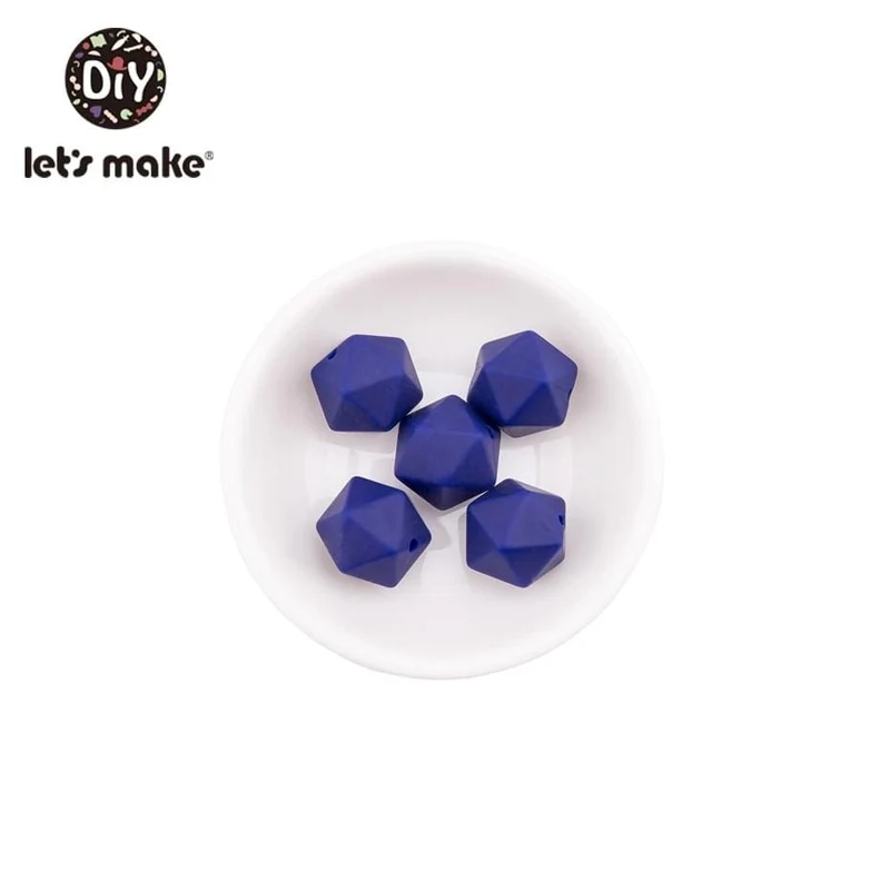 Lassen sie Machen 10pc 14mm Silikon Perlen Hexagon Bpa Frei Silikon Beißring Diy Zahnen Spielzeug Baby Kautable Zubehör baby Beißring