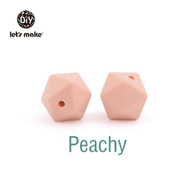 Lassen sie Machen 10pc 14mm Silikon Perlen Hexagon Bpa Frei Silikon Beißring Diy Zahnen Spielzeug Baby Kautable Zubehör baby Beißring