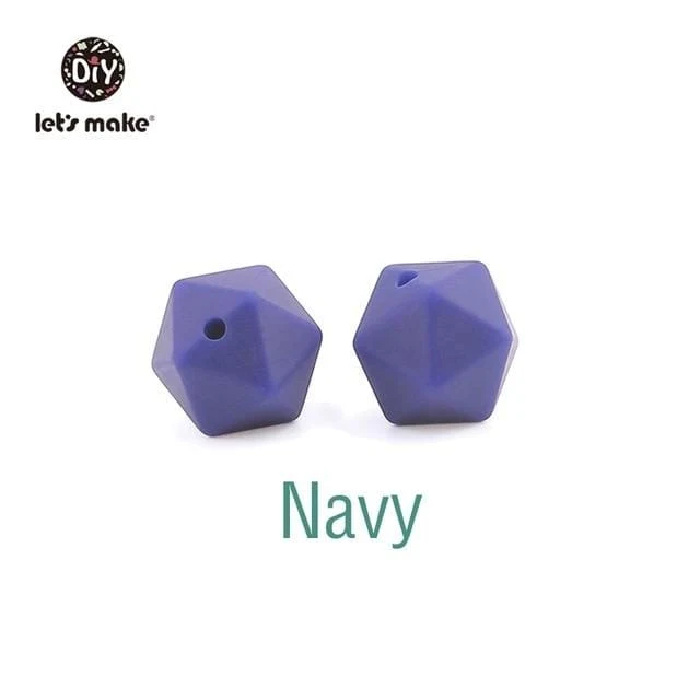 Lassen sie Machen 10pc 14mm Silikon Perlen Hexagon Bpa Frei Silikon Beißring Diy Zahnen Spielzeug Baby Kautable Zubehör baby Beißring