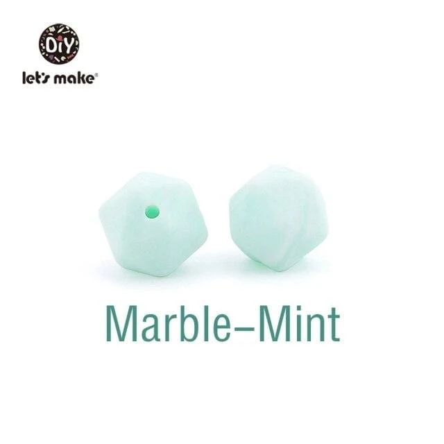 Lassen sie Machen 10pc 14mm Silikon Perlen Hexagon Bpa Frei Silikon Beißring Diy Zahnen Spielzeug Baby Kautable Zubehör baby Beißring
