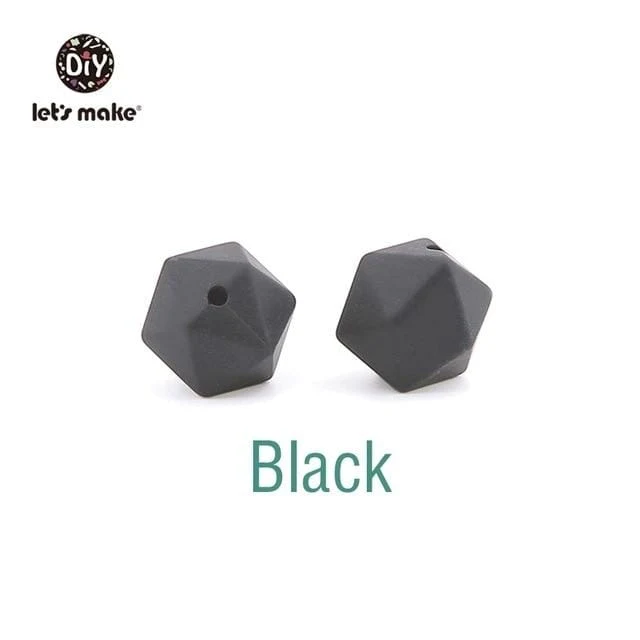 Lassen sie Machen 10pc 14mm Silikon Perlen Hexagon Bpa Frei Silikon Beißring Diy Zahnen Spielzeug Baby Kautable Zubehör baby Beißring