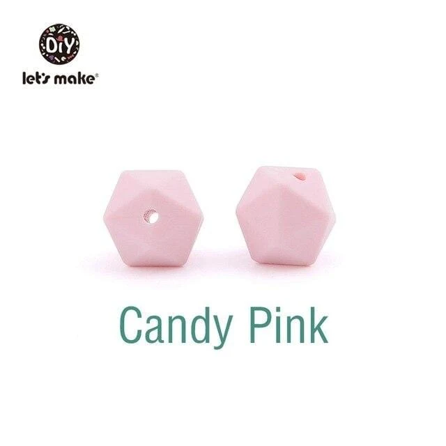 Lassen sie Machen 10pc 14mm Silikon Perlen Hexagon Bpa Frei Silikon Beißring Diy Zahnen Spielzeug Baby Kautable Zubehör baby Beißring