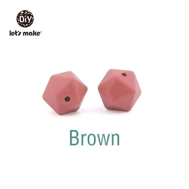 Lassen sie Machen 10pc 14mm Silikon Perlen Hexagon Bpa Frei Silikon Beißring Diy Zahnen Spielzeug Baby Kautable Zubehör baby Beißring