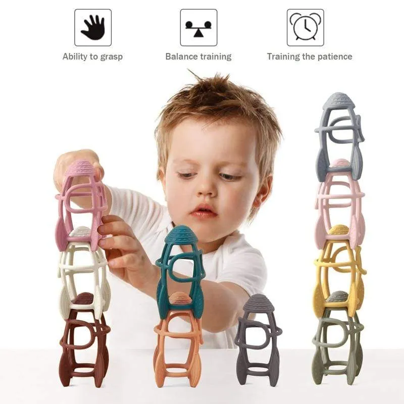 Anpassbarer Logo-Baby-Beißring, Backenzahn-Spielzeug, lebensmittelechtes Silikonmaterial, Spielzeugball, Lernspielzeug, Jungen- und Mädchengeschenk, BPA-frei