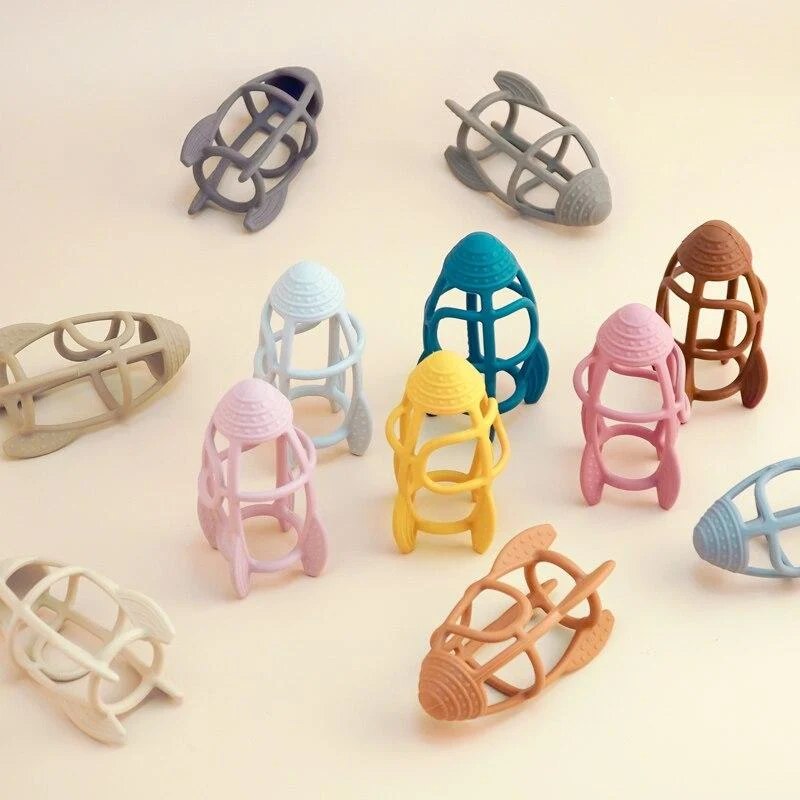 Anpassbarer Logo-Baby-Beißring, Backenzahn-Spielzeug, lebensmittelechtes Silikonmaterial, Spielzeugball, Lernspielzeug, Jungen- und Mädchengeschenk, BPA-frei