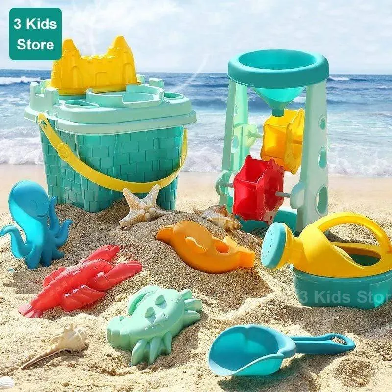 Kinder Strandspielzeug 17-teiliges Set Baby Sommer Grabsandwerkzeug mit Schaufel Wasserspiel Spielen Outdoor-Spielzeugset Sandkasten für Jungen Mädchen