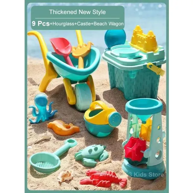 Kinder Strandspielzeug 17-teiliges Set Baby Sommer Grabsandwerkzeug mit Schaufel Wasserspiel Spielen Outdoor-Spielzeugset Sandkasten für Jungen Mädchen