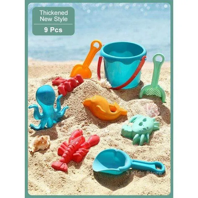 Kinder Strandspielzeug 17-teiliges Set Baby Sommer Grabsandwerkzeug mit Schaufel Wasserspiel Spielen Outdoor-Spielzeugset Sandkasten für Jungen Mädchen