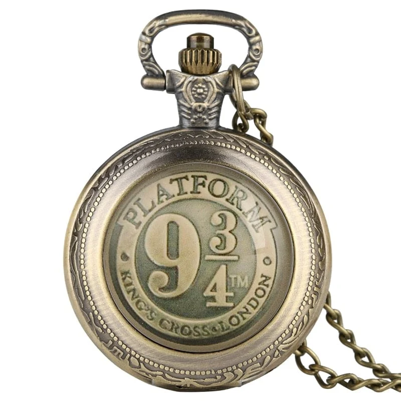 Schwarz/Bronze/Gold/Silber Uhr 9 3/4 Plattform King's Cross Quarz Taschenuhr Halskette Kette FOB Uhr Anhänger Kunst Sammlerstücke