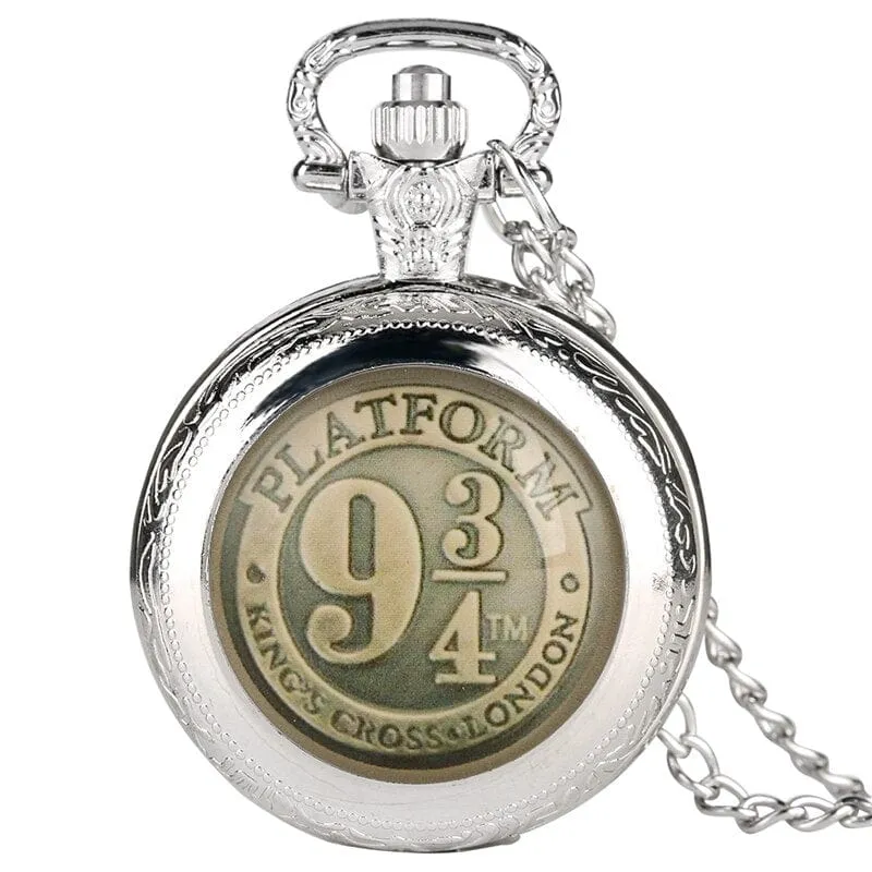 Schwarz/Bronze/Gold/Silber Uhr 9 3/4 Plattform King's Cross Quarz Taschenuhr Halskette Kette FOB Uhr Anhänger Kunst Sammlerstücke