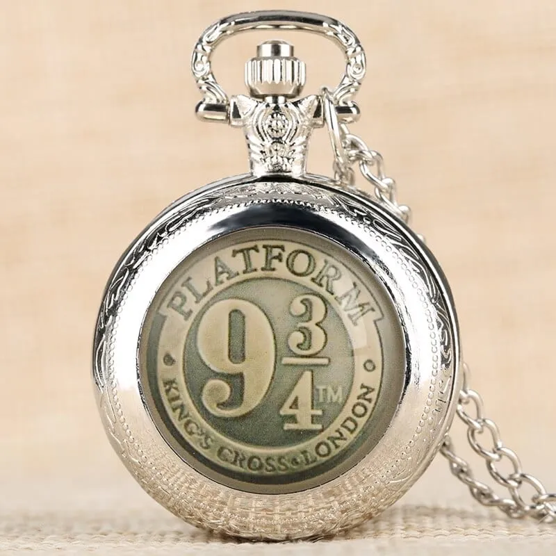 Schwarz/Bronze/Gold/Silber Uhr 9 3/4 Plattform King's Cross Quarz Taschenuhr Halskette Kette FOB Uhr Anhänger Kunst Sammlerstücke