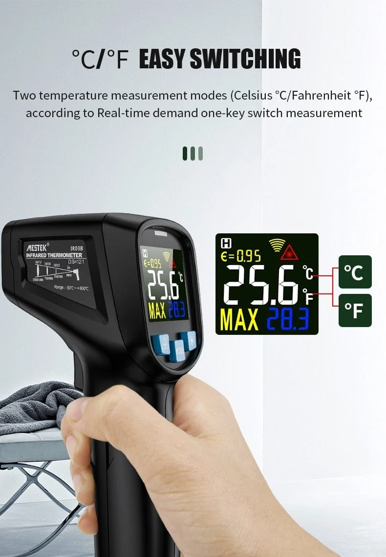 Thermometer Digital 800 Grad Infrarot-Thermometer Thermische Imager Laserthermometer Pyrometer Hygrometer Thermostat Termometro