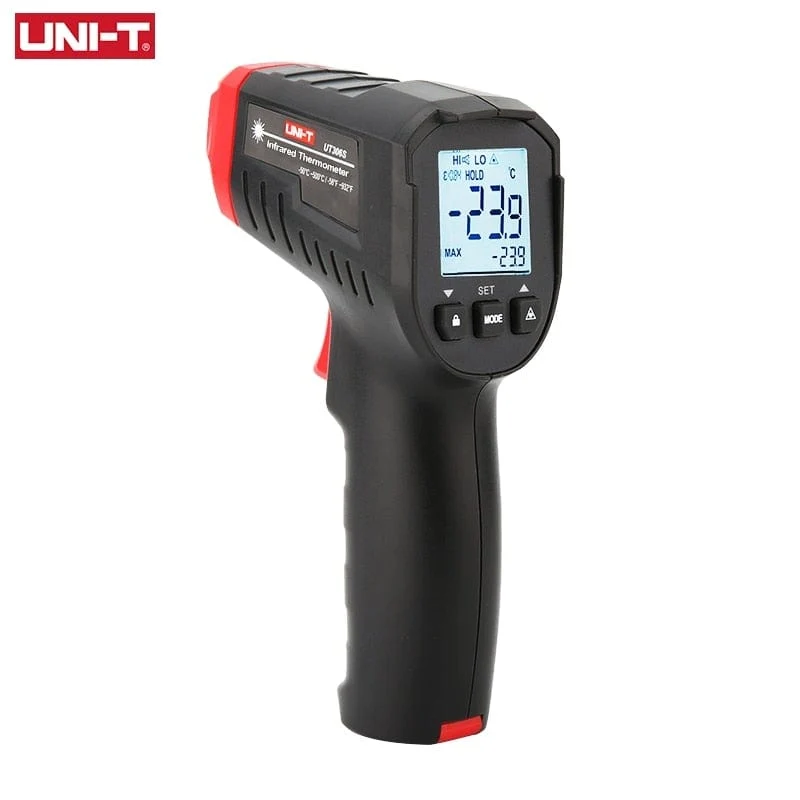 UNI-T Digitalthermometer UT306S UT306C Berührungsloses industrielles Infrarot-Lasertemperaturmessgerät Temperaturpistolentester-50-500