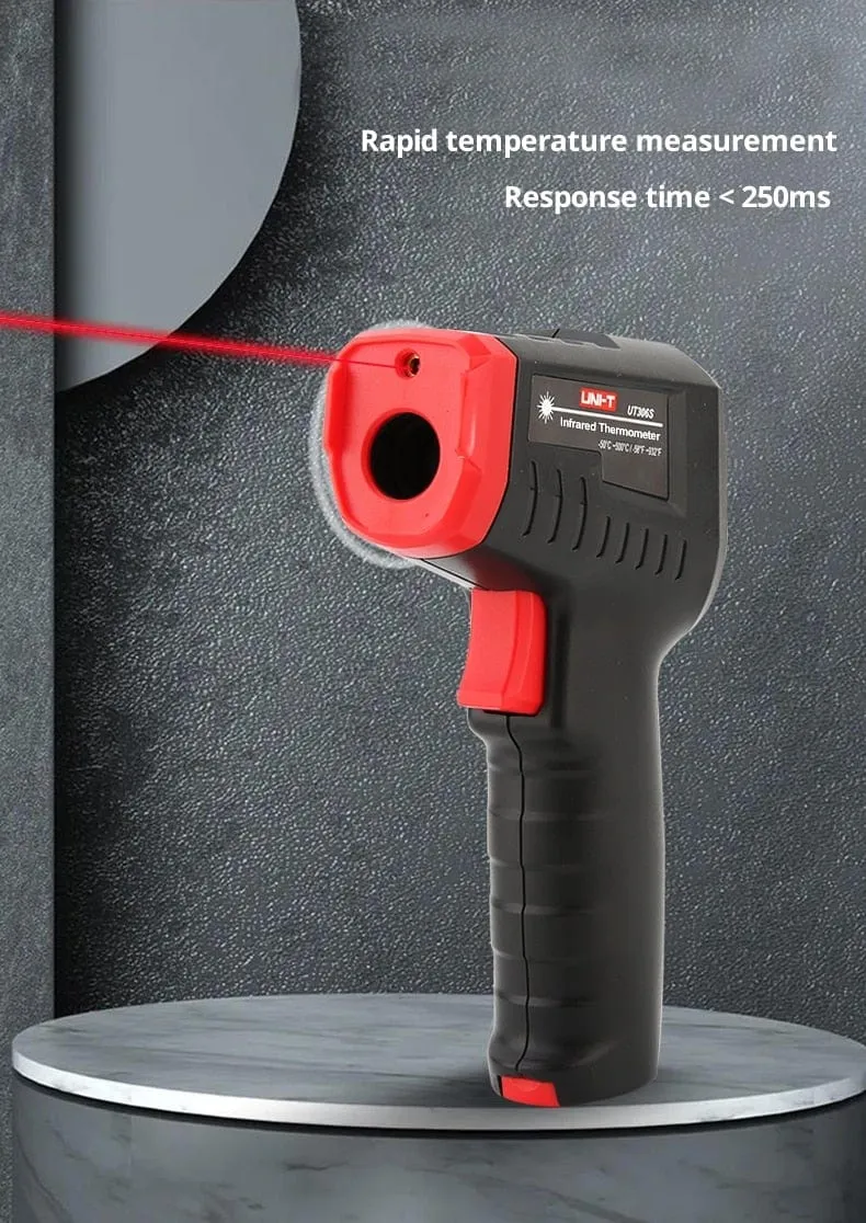 UNI-T Digitalthermometer UT306S UT306C Berührungsloses industrielles Infrarot-Lasertemperaturmessgerät Temperaturpistolentester-50-500