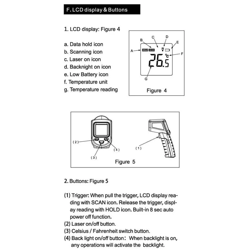 500C Digitales berührungsloses Infrarot-Thermometer Laser-Pyrometer für Boiler Home Ofen Süßwaren Badewasser BBQ Temperatur Mete