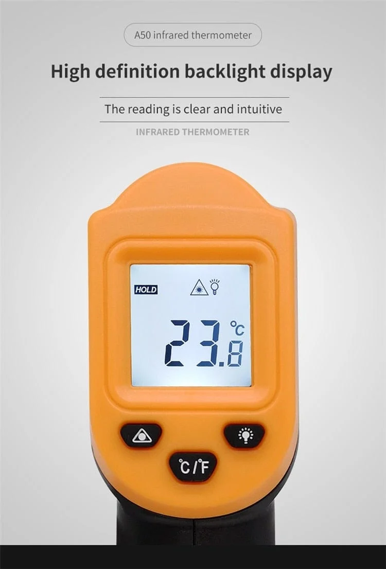 500C Digitales berührungsloses Infrarot-Thermometer Laser-Pyrometer für Boiler Home Ofen Süßwaren Badewasser BBQ Temperatur Mete