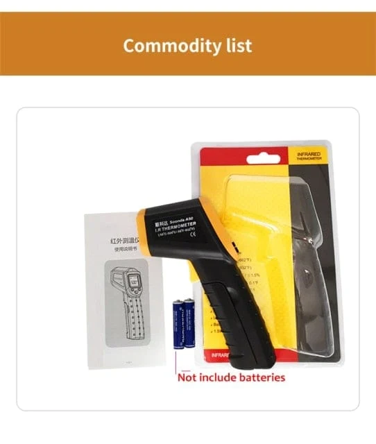 500C Digitales berührungsloses Infrarot-Thermometer Laser-Pyrometer für Boiler Home Ofen Süßwaren Badewasser BBQ Temperatur Mete